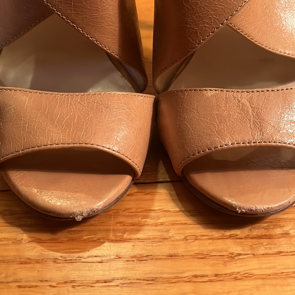 Boutique 9 tan leather strappy heeled sandals size 7 in box - Picture 4 of 9